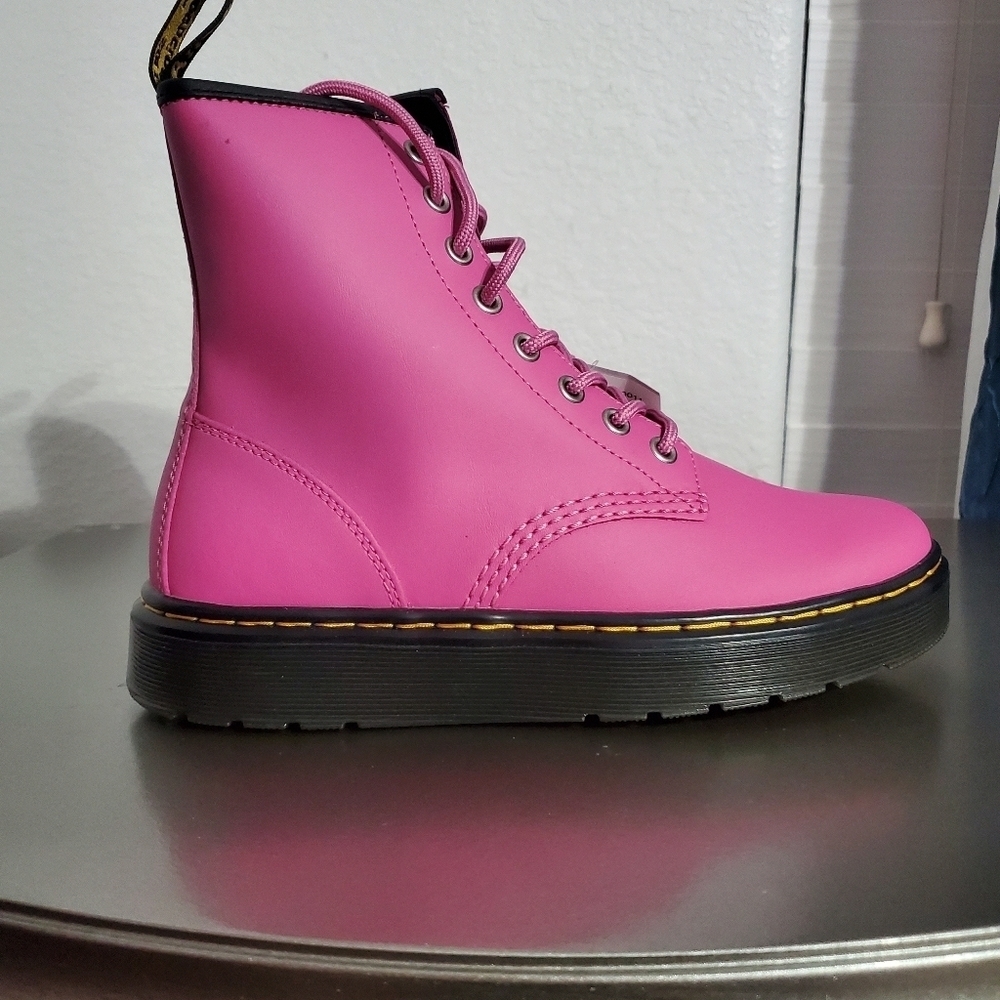 WOMEN's Dr. Marten's S Zavala Pink COMBAT BOOT Size 6 or 7 - Picture 5 of 7